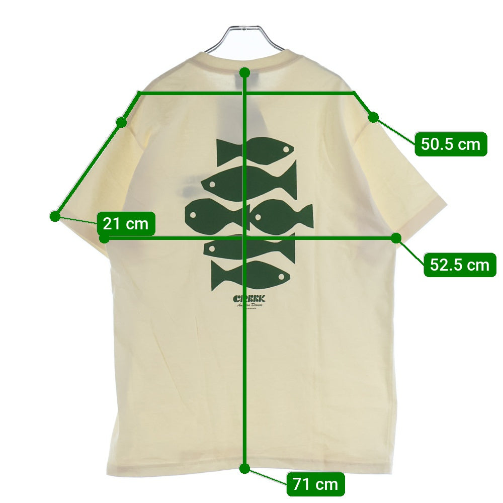 Creek Angler's Device(クリーク アングラーズ デバイス) フロント ロゴ クルーネック 半袖Tシャツ カットソー ベージュ