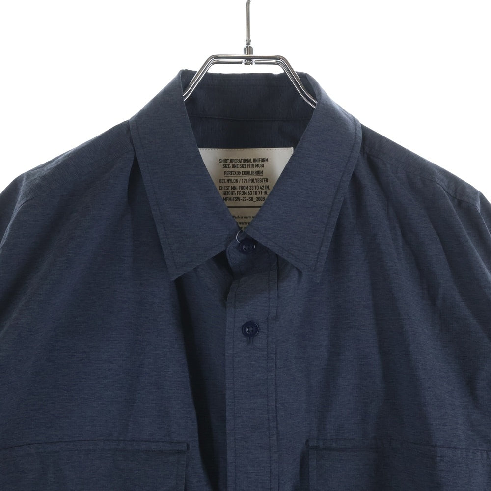 FreshService(フレッシュサービス) 刺繍ロゴ ナイロン 半袖シャツ ネイビー FSW-22-SH_200B