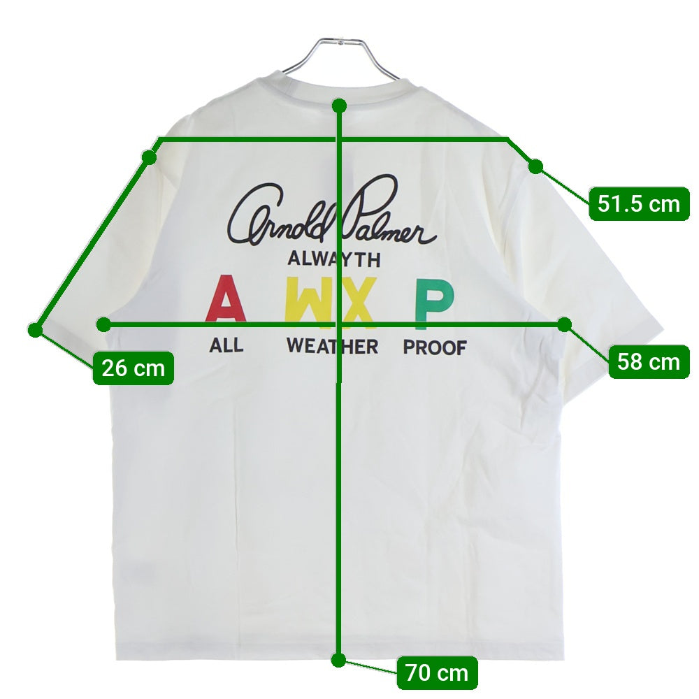 ALWAYTH(オルウェイス) 22SS×Arnold Palmer アーノルドパーマー 刺繍ロゴ クルーネック 半袖Tシャツ カットソー ホワイト AWXP-22SS-004
