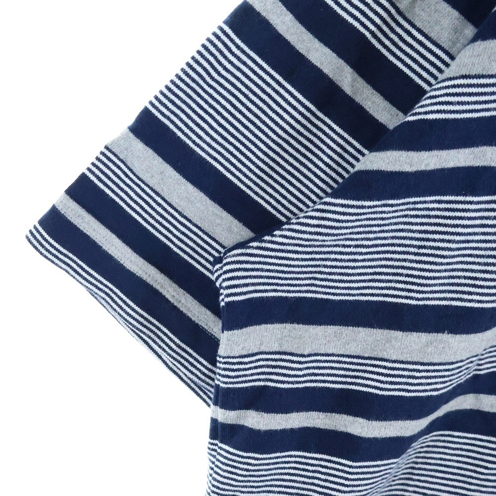 everyone(エブリワン) 24SS ボーダー柄 クルーネック 半袖Tシャツ カットソー グレー/ネイビー EV24-CS19