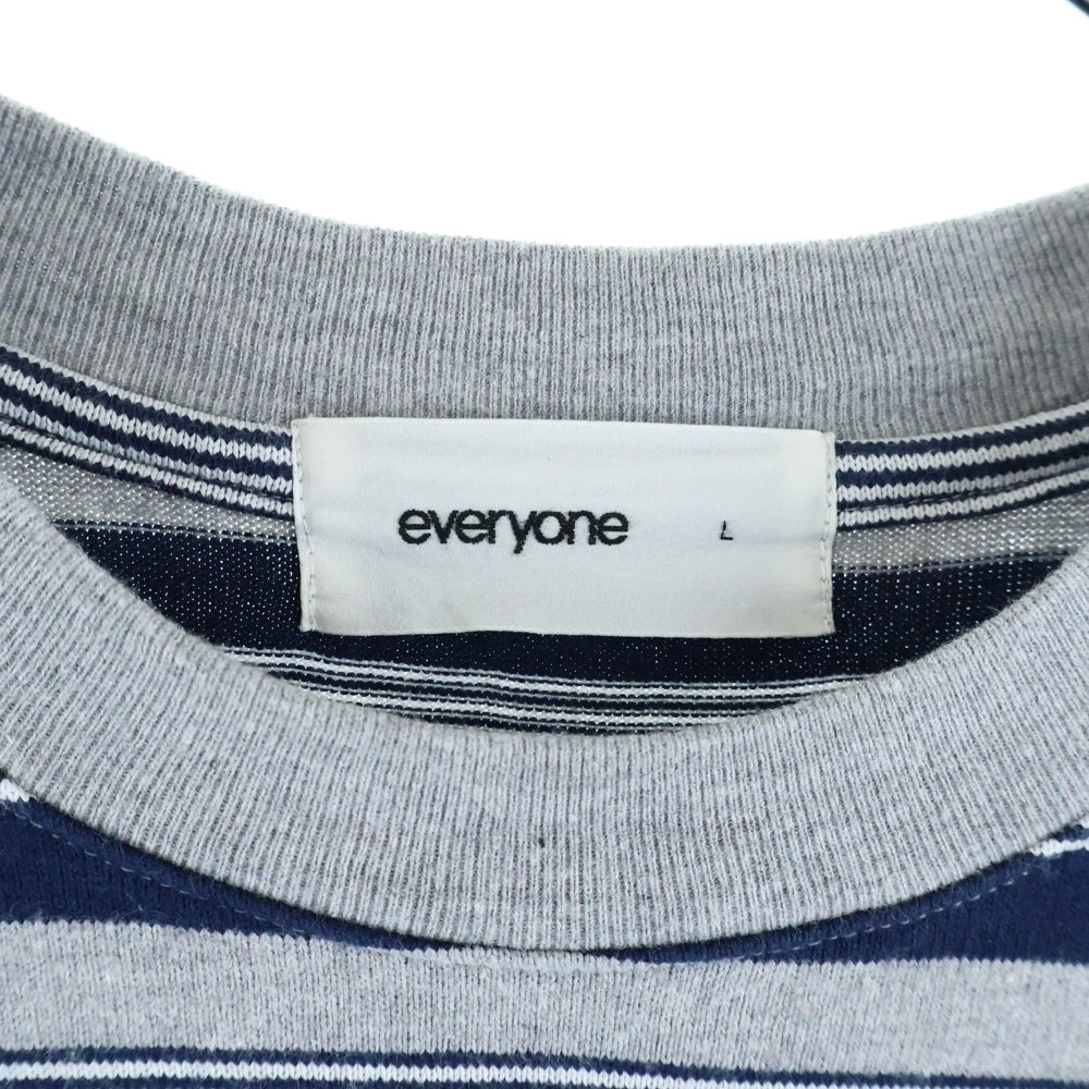 everyone(エブリワン) 24SS ボーダー柄 クルーネック 半袖Tシャツ カットソー グレー/ネイビー EV24-CS19