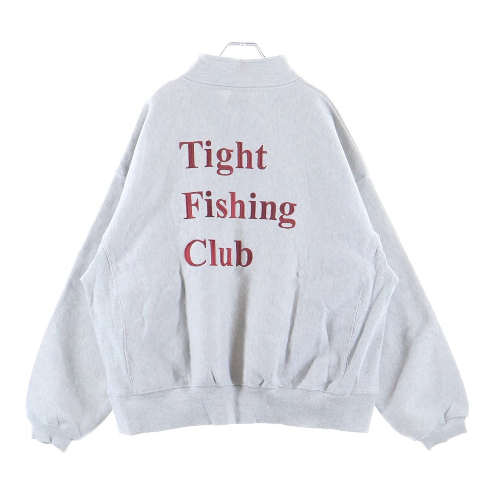 TIGHTBOOTH(タイトブース) ハーフボタン バックロゴ フリーススウェット プルオーバー 長袖 グレー
