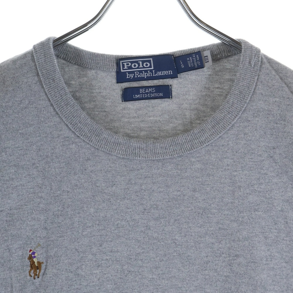 POLO RALPH LAUREN(ポロラルフローレン) ×BEAMS別注 刺繍ロゴ クルーネック 半袖Tシャツ カットソー グレー