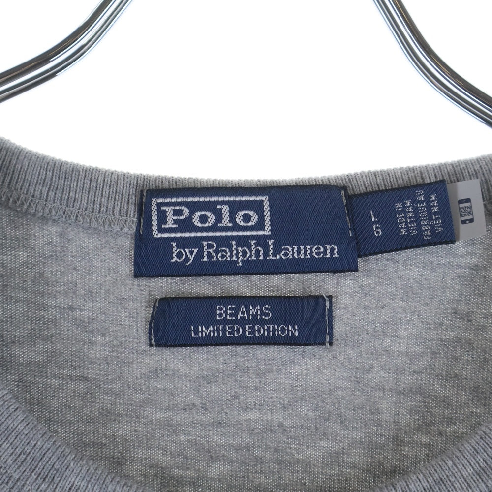 POLO RALPH LAUREN(ポロラルフローレン) ×BEAMS別注 刺繍ロゴ クルーネック 半袖Tシャツ カットソー グレー