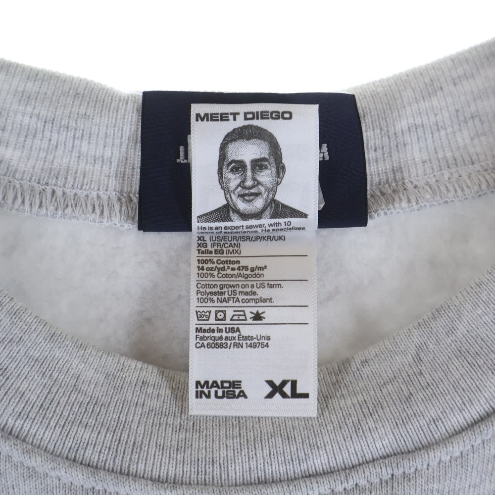 STABRIDGE(スタブリッジ) STABRIDGE スタブリッジ フロントプリント クルーネック 長袖スウェットトレーナー ホワイト