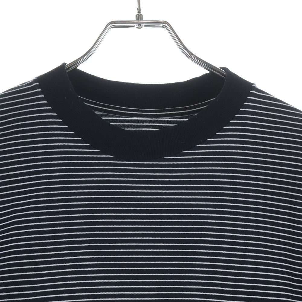 is-ness(イズネス) BALLOON STRIPES TEE バルーン ストライプ クルーネック 半袖Tシャツ カットソー ブラック