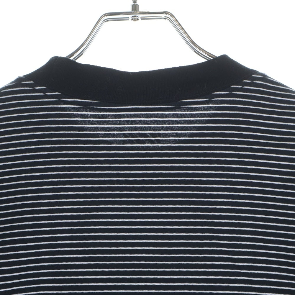 is-ness(イズネス) BALLOON STRIPES TEE バルーン ストライプ クルーネック 半袖Tシャツ カットソー ブラック