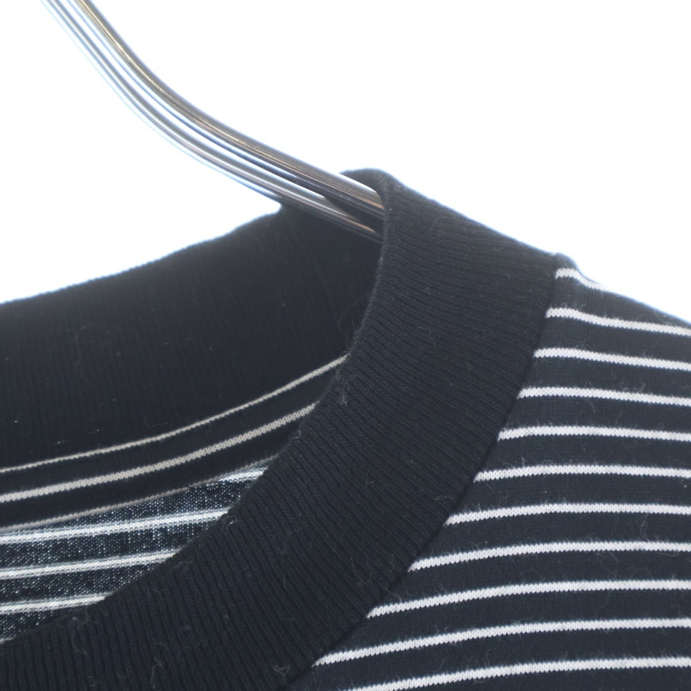 is-ness(イズネス) BALLOON STRIPES TEE バルーン ストライプ クルーネック 半袖Tシャツ カットソー ブラック