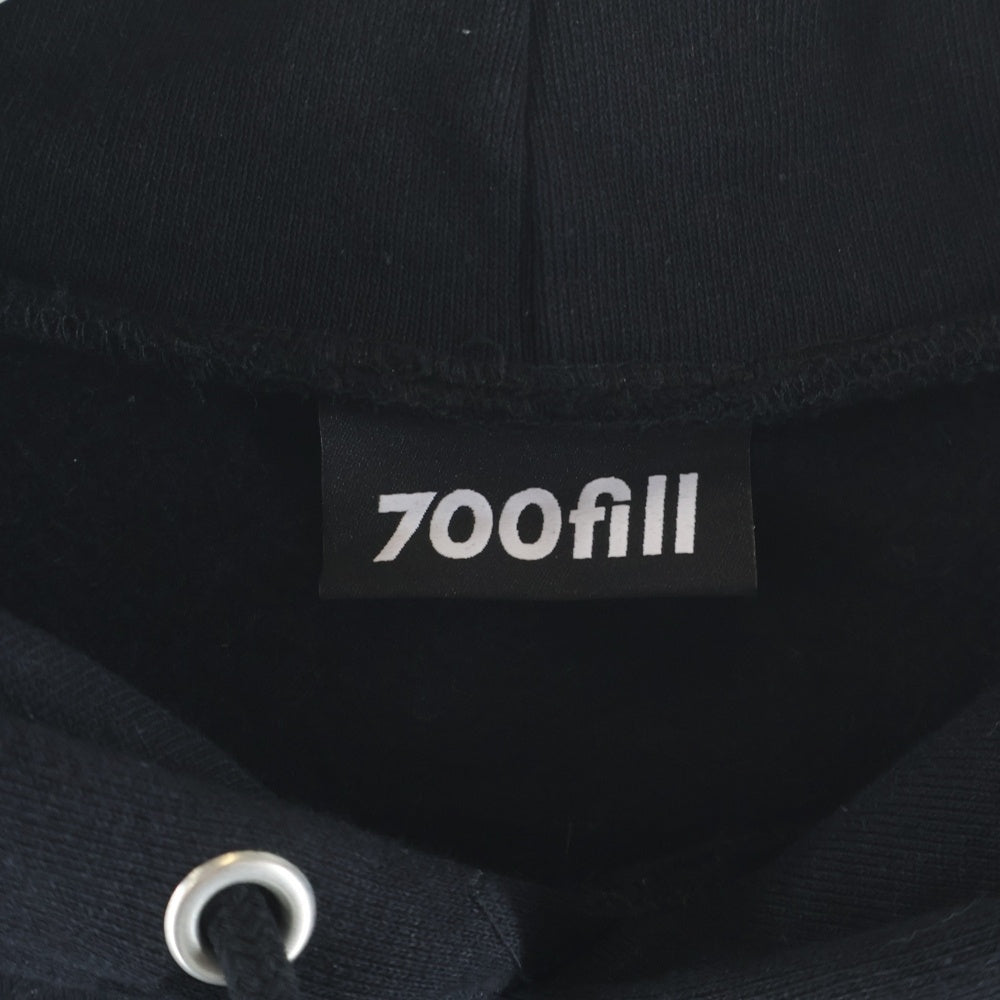 700fill(700フィル) SMALL PAYMENT LOGO PARKER スモールペイメント ロゴ プルオーバーパーカー ブラック
