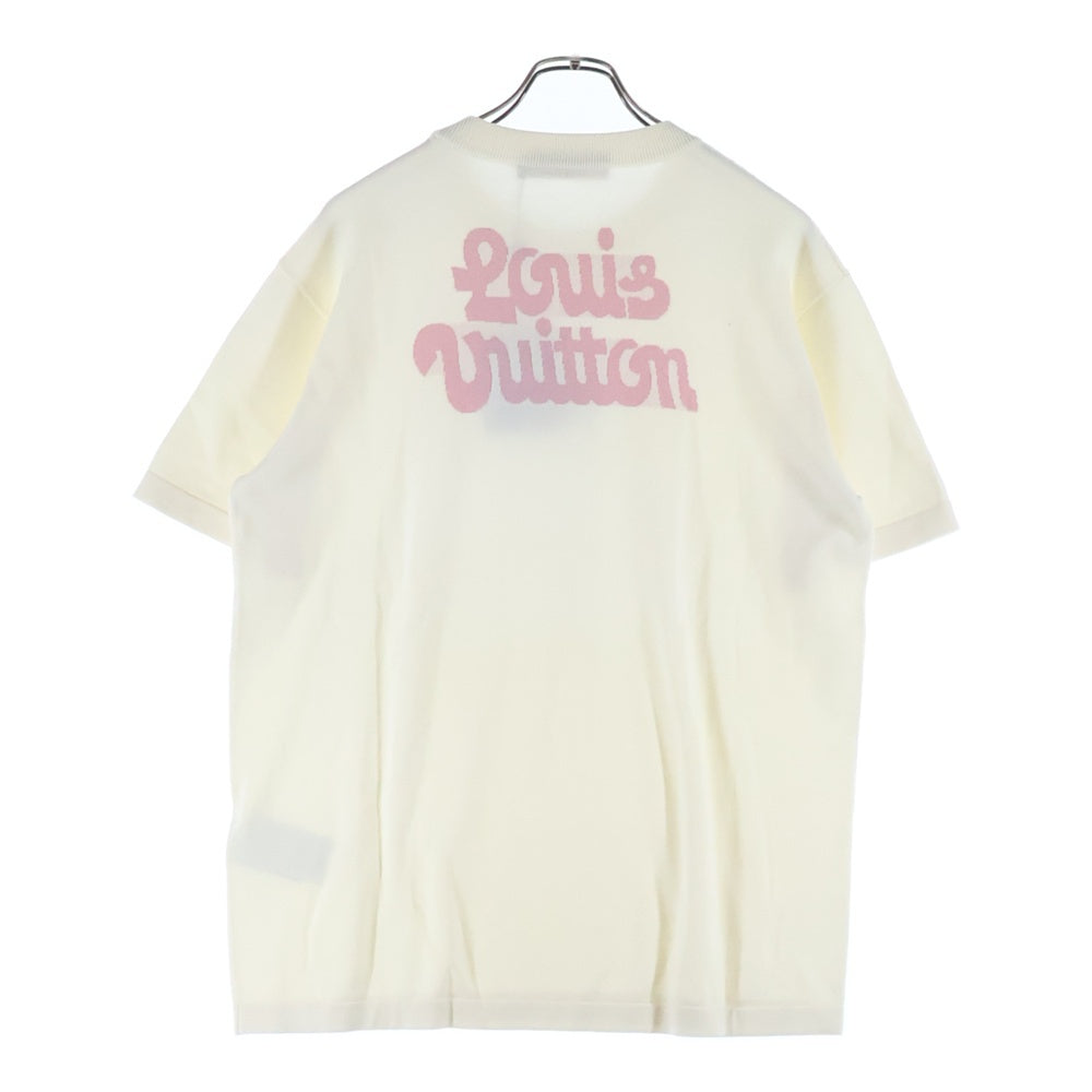 LOUIS VUITTON(ルイヴィトン) 24AW ×Tyler The Creator タイラーザクリエイター フラワーロゴ クルーネック半袖ニットTシャツ ホワイト RM242MM AUR HRN32W