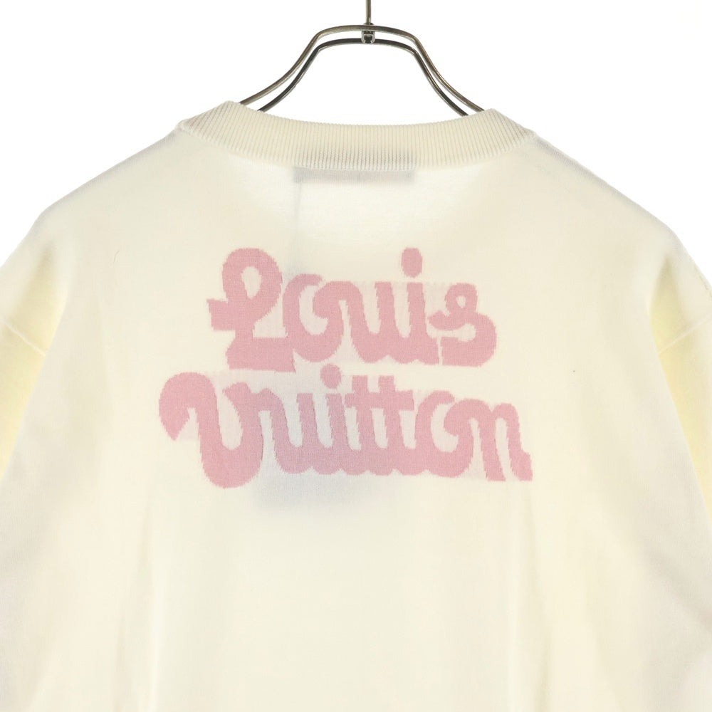 LOUIS VUITTON(ルイヴィトン) 24AW ×Tyler The Creator タイラーザクリエイター フラワーロゴ クルーネック半袖ニットTシャツ ホワイト RM242MM AUR HRN32W