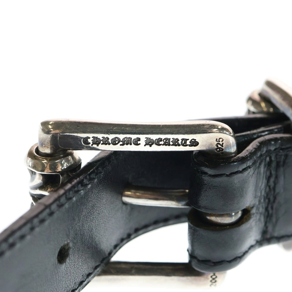 CHROME HEARTS(クロムハーツ) BLT ROLLER 3PC 1.0inch 3PCローラーバックル レザーベルト シルバー/ブラック