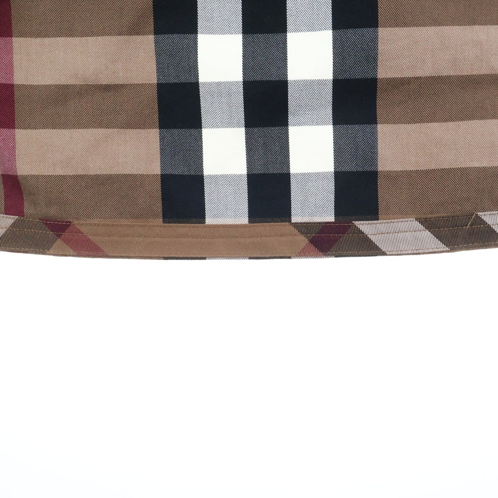 BURBERRY LONDON(バーバリーロンドン) ノバチェック柄切り替え スウェット プルオーバーパーカー ブラック/ブラウン 8044990