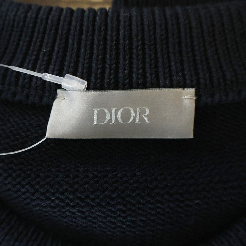 DIOR(ディオール) OBLIQUE オブリーク サイド総柄 クルーネック長袖ニット ネイビー 113M638AT187