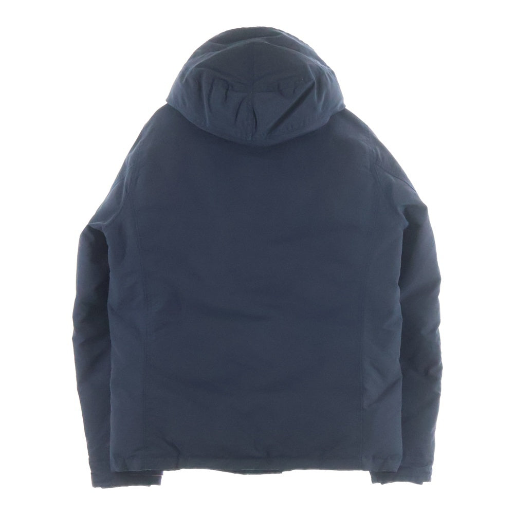 HYSTERIC GLAMOUR(ヒステリックグラマー) ロゴワッペン付き ジップアップ フーデッドダウンジャケット ネイビー