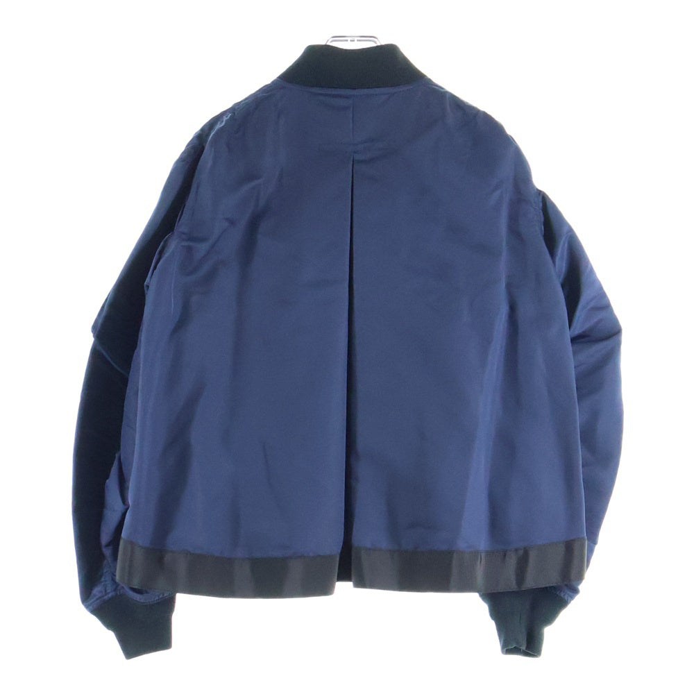 Sacai(サカイ) 18SS 刺繍総柄 ジップアップ ジャケット ブラック/ネイビー レディース18-04085