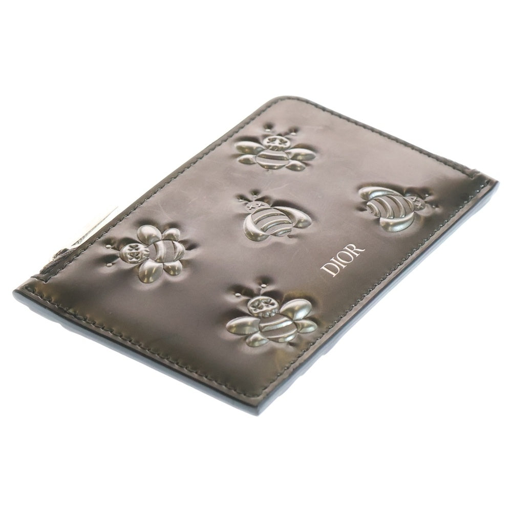 DIOR(ディオール) xKAWS Calfskin Bee Print Card Holder カウズ クリアスキン ビー プリント カード ホルダー シルバー レディース