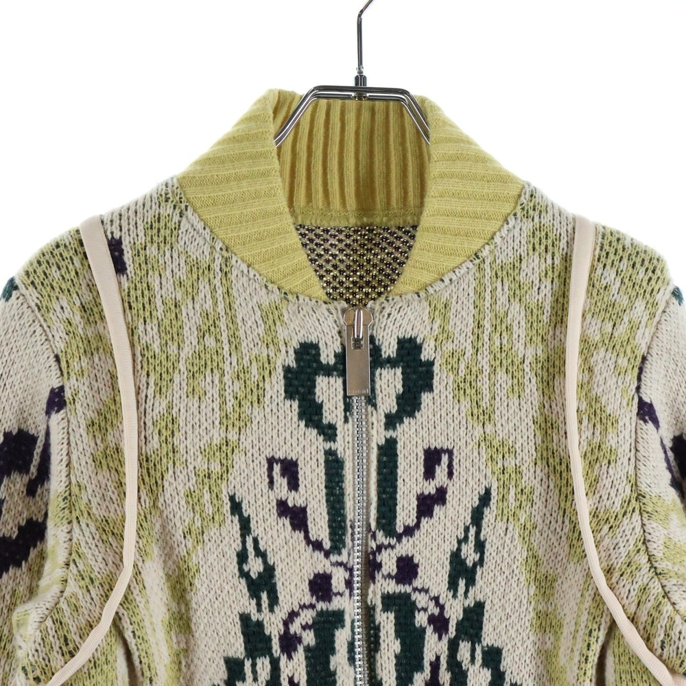 Sacai(サカイ) 16AW ドライバーズ ジップアップ ニットジャケット ベージュ レディース 16-02883