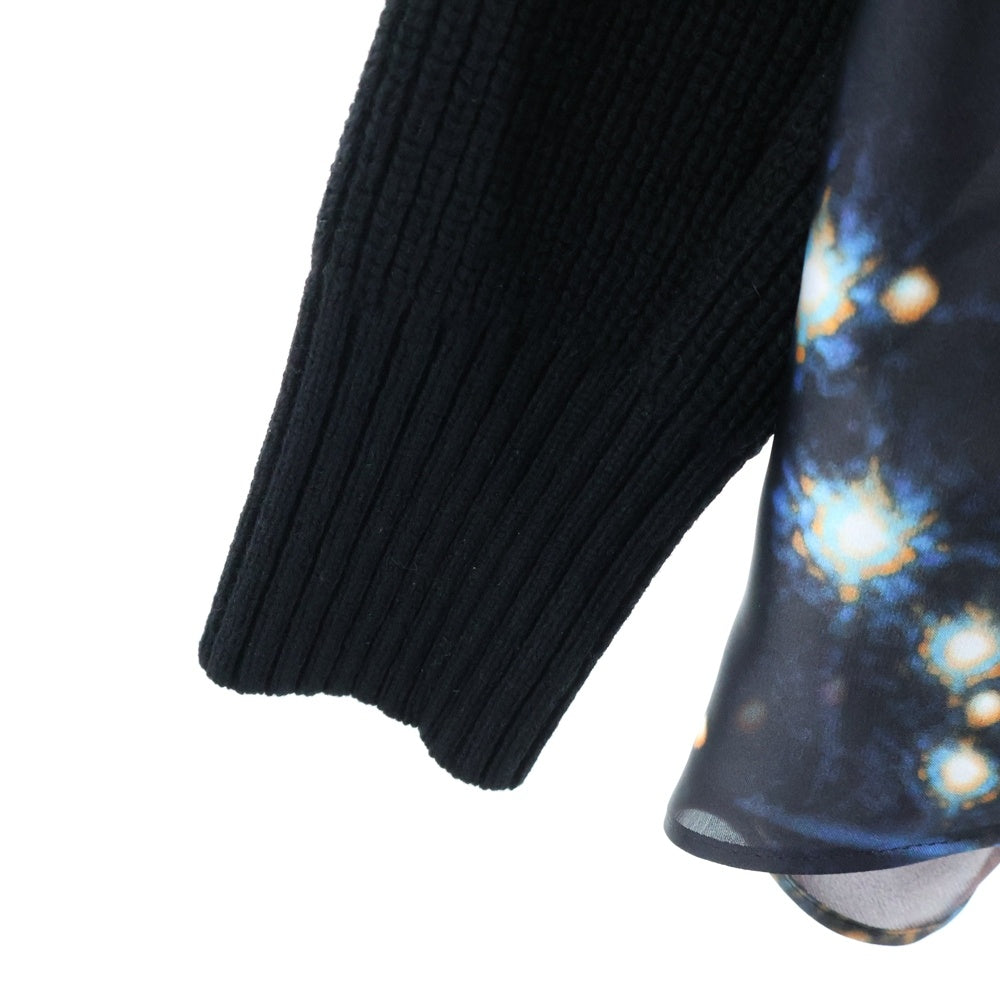 Sacai(サカイ) 20AW ×NASA 転写プリント ニットドッキング ダブルライダース ジャケット マルチカラー 20-05284 レディース