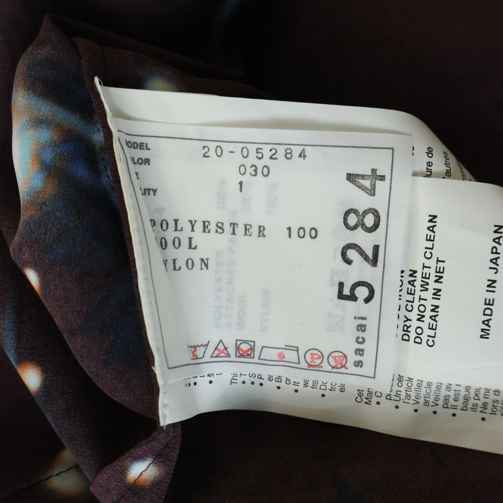 Sacai(サカイ) 20AW ×NASA 転写プリント ニットドッキング ダブルライダース ジャケット マルチカラー 20-05284 レディース