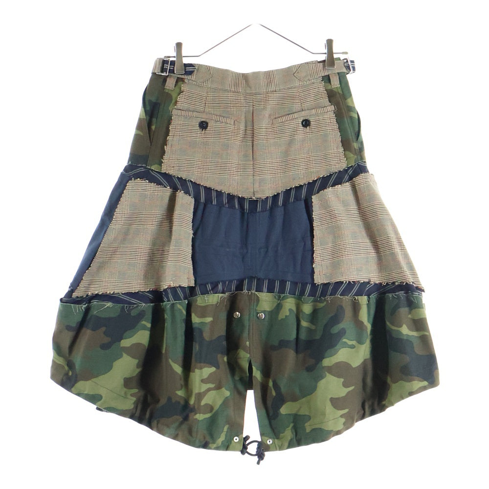 Sacai(サカイ) 18AW 変形切り替え ドッキング フレアスカート カーキ レディース カーキ 18-03792
