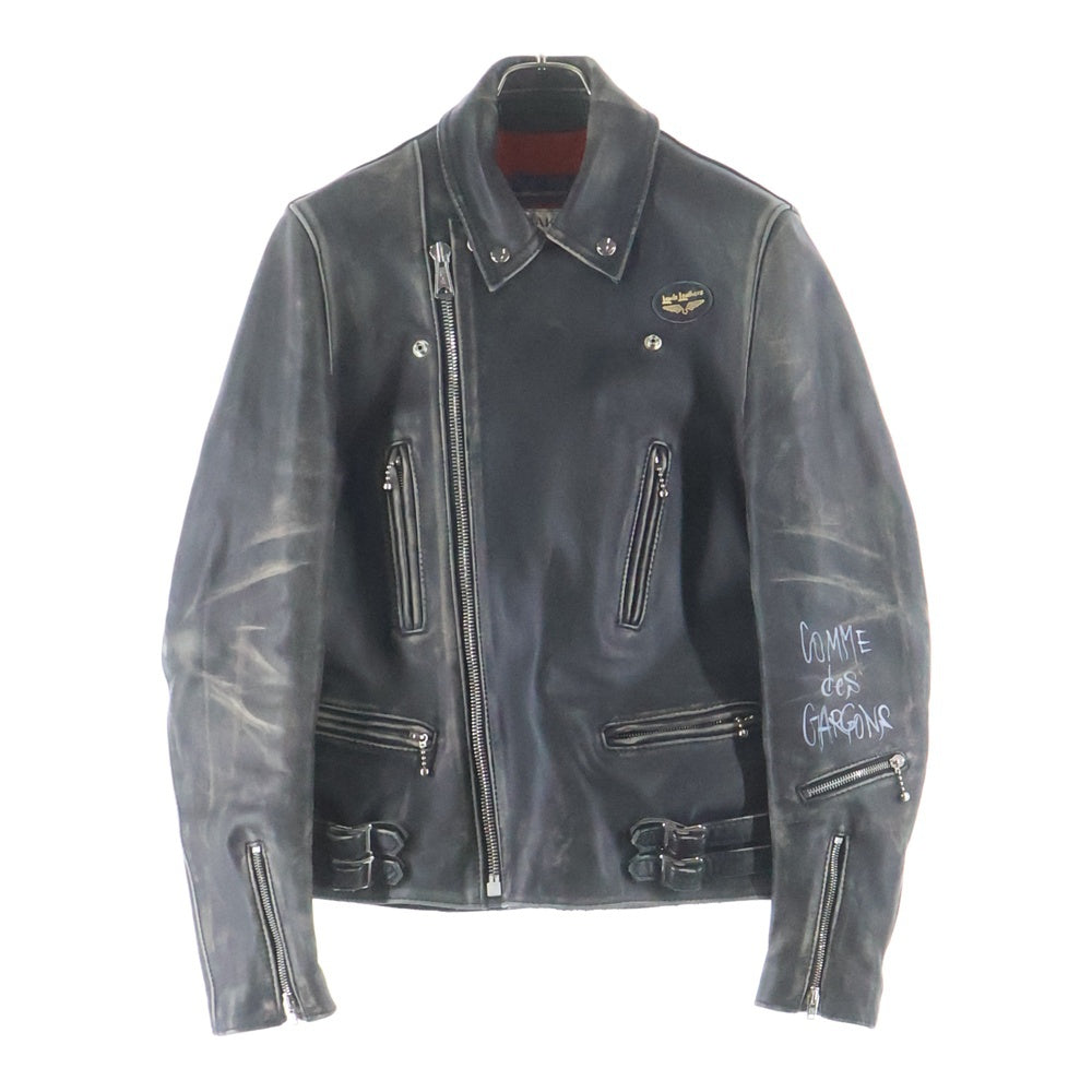 Lewis Leathers(ルイスレザー) ×COMME des GARCONS LIGHTNING FOREVER コムデギャルソン 青山限定 レザーダブルライダースジャケット ブラック KZ-J001