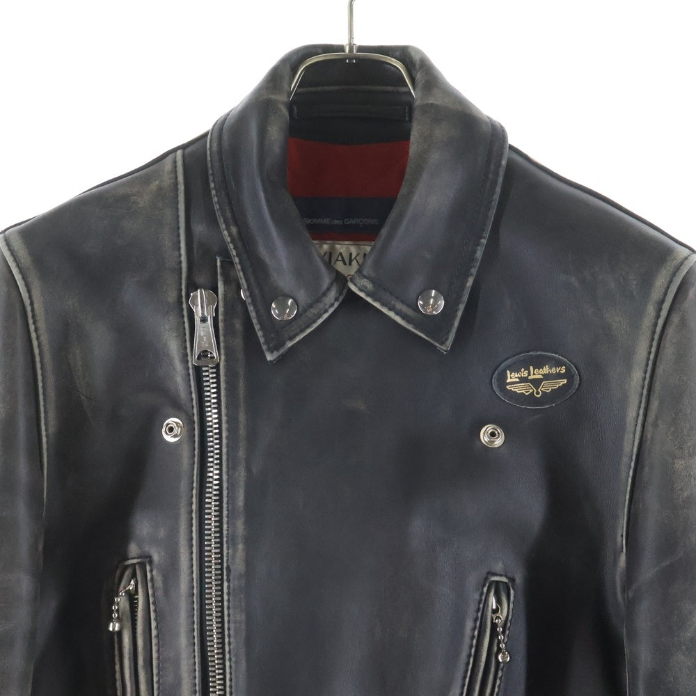 Lewis Leathers(ルイスレザー) ×COMME des GARCONS LIGHTNING FOREVER コムデギャルソン 青山限定 レザーダブルライダースジャケット ブラック KZ-J001