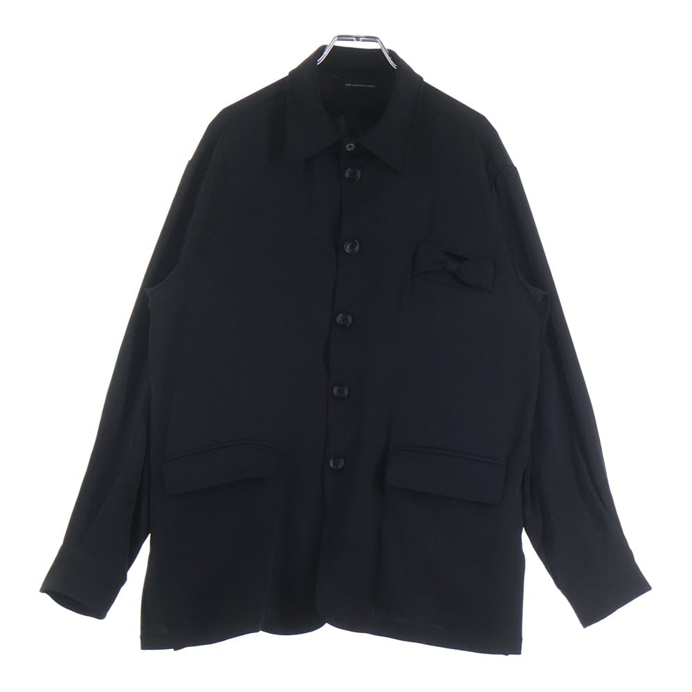 NOT CONVENTIONAL(ノットコンベンショナル) NOT CONVENTIONAL ノットコンベンショナル フロントリボン ポリエステル 長袖シャツ ブラック N26-017-BLK-03