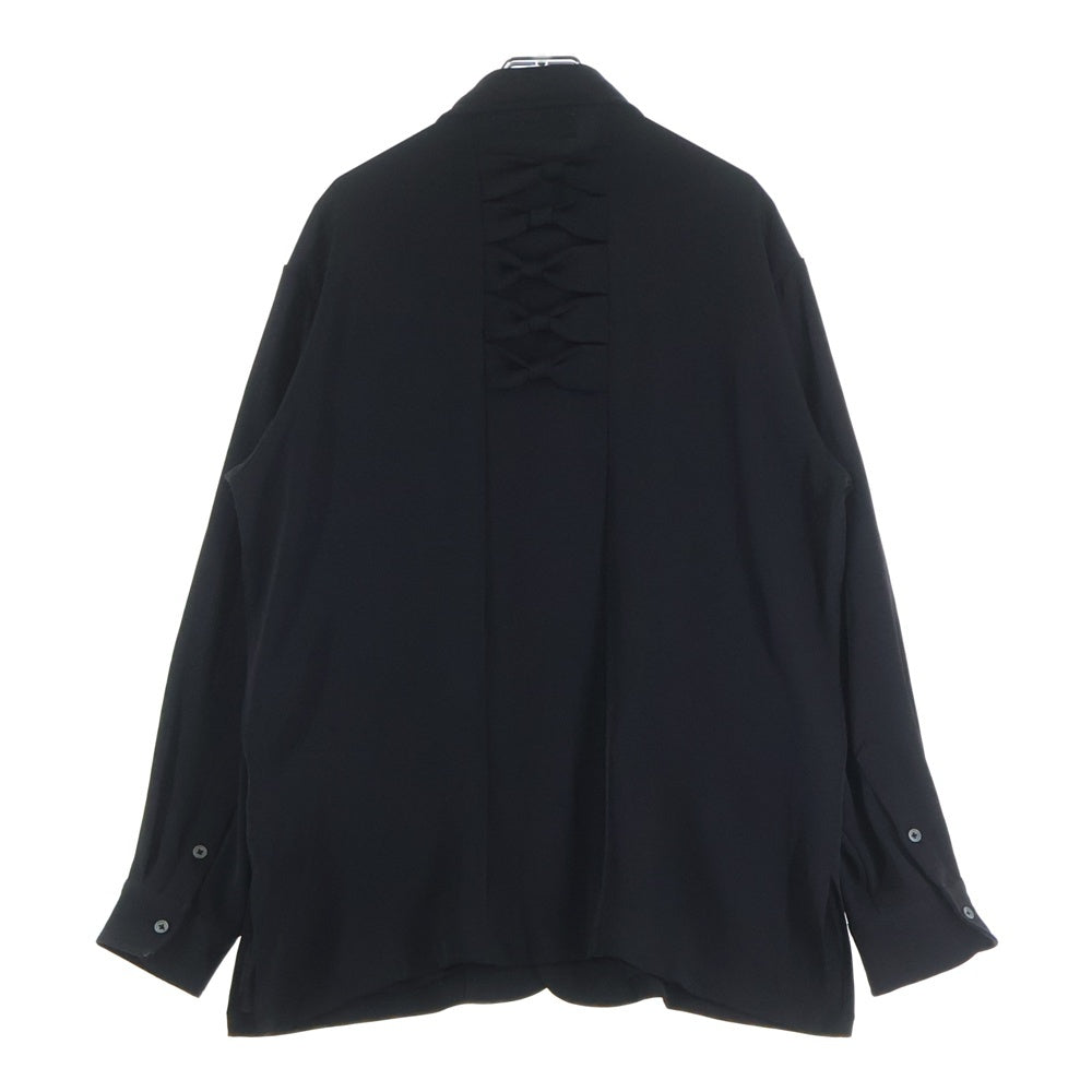 NOT CONVENTIONAL(ノットコンベンショナル) NOT CONVENTIONAL ノットコンベンショナル フロントリボン ポリエステル 長袖シャツ ブラック N26-017-BLK-03