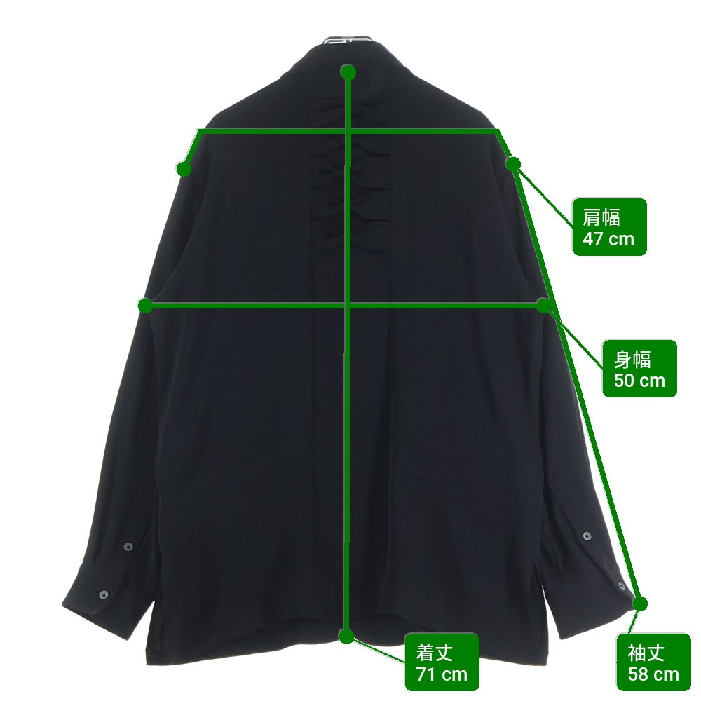 NOT CONVENTIONAL(ノットコンベンショナル) NOT CONVENTIONAL ノットコンベンショナル フロントリボン ポリエステル 長袖シャツ ブラック N26-017-BLK-03