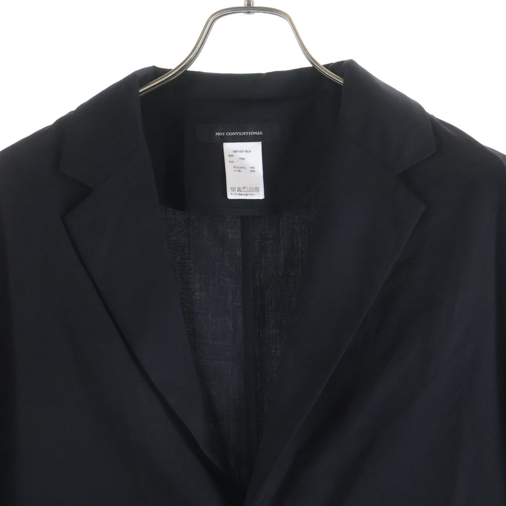 NO BRAND(ノーブランド) NOT CONVENTIONAL ノットコンベンショナル ケープシルエット フロントボタン ノースリーブシャツ ブラック N25-037-BLK