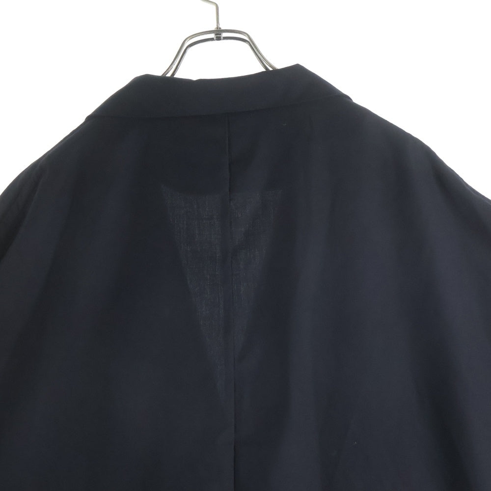 NO BRAND(ノーブランド) NOT CONVENTIONAL ノットコンベンショナル ケープシルエット フロントボタン ノースリーブシャツ ブラック N25-037-BLK