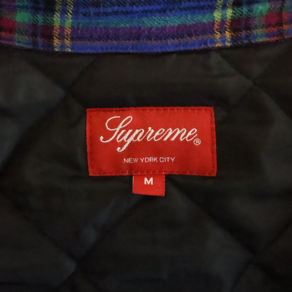 SUPREME(シュプリーム) Quilted Plaid Flannel Shirt キルティング フランネル 長袖シャツ ブルー/マルチカラー