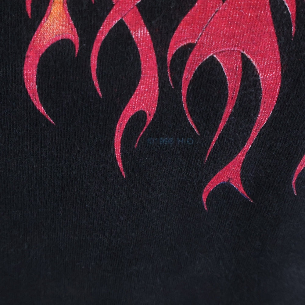HARLEY DAVIDSON(ハーレーダビッドソン) 90S VINTAGE FLAMES L/S TEE 袖プリント フレイム ファイヤー長袖Tシャツ ブラック
