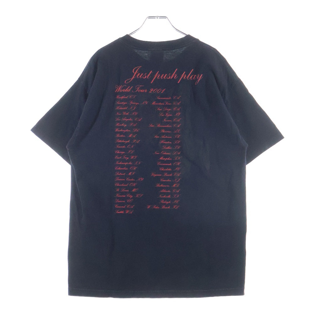 VINTAGE(ヴィンテージ) 00S AEROSMITH Just PUSH Play 2001 SORAYAMA TEE エアロスミス 空山基 2001ワールドツアー両面プリント クルーネック 半袖Tシャツ カットソー ブラック