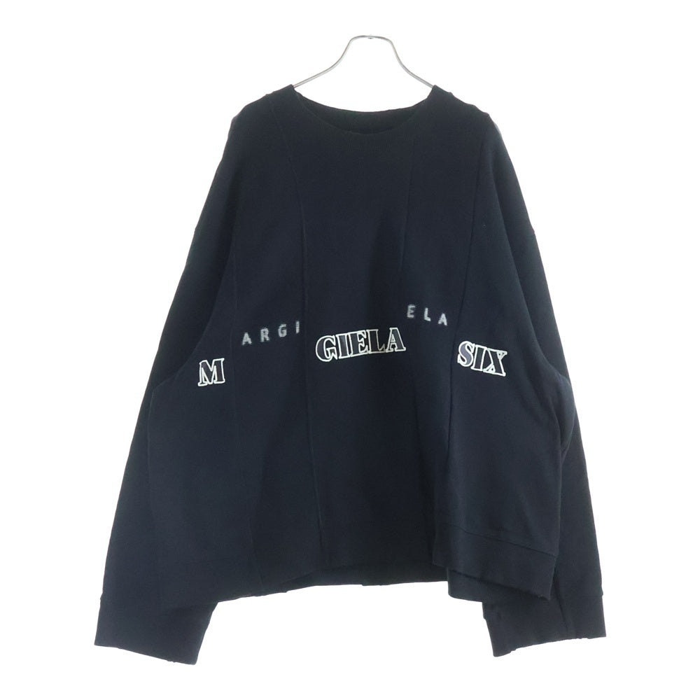 MM6 Maison Margiela(エムエムシックスメゾンマルジェラ) フロントプリント オーバーサイズ スウェットトレーナー 長袖 ブラック S52GU0192 S25537