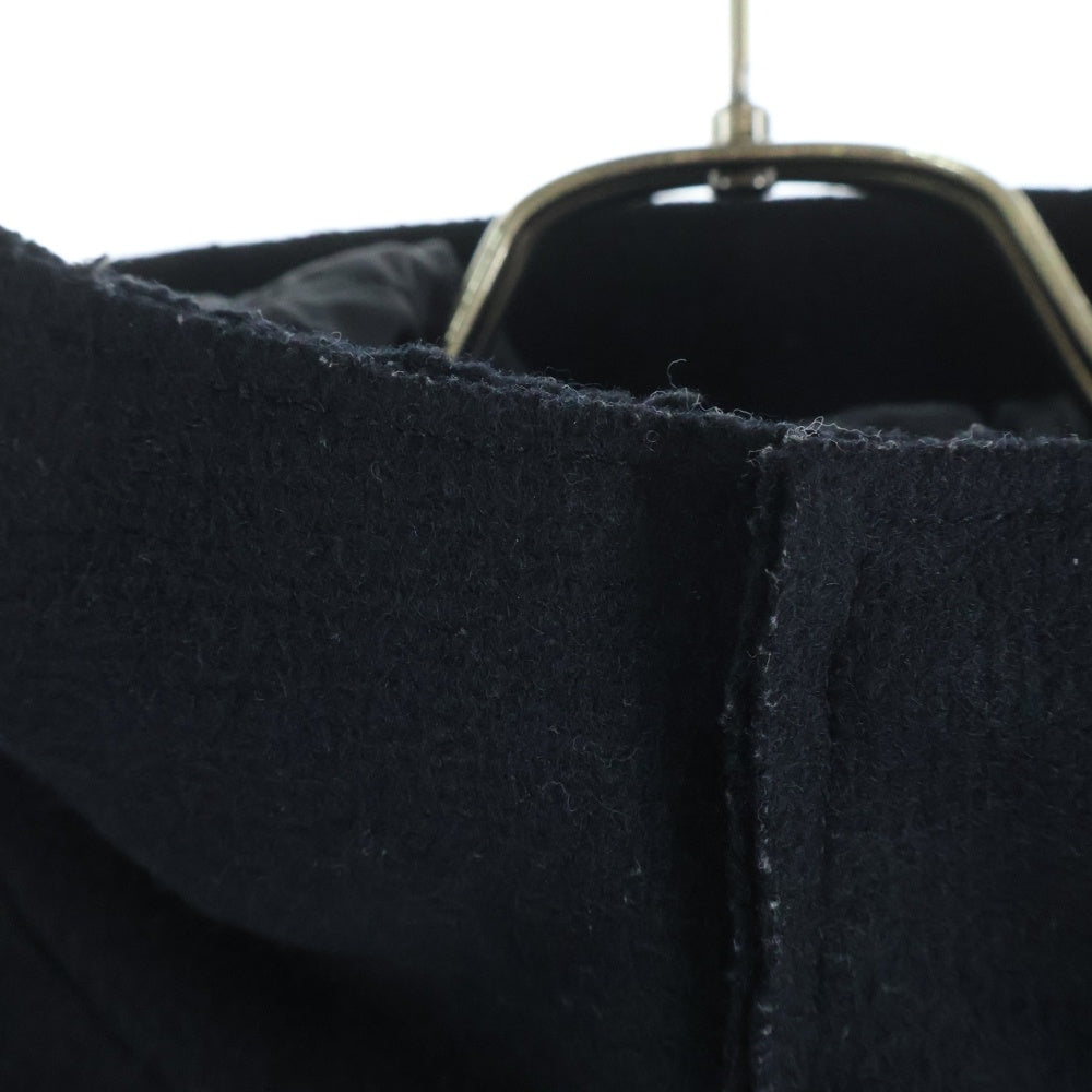 UNDERCOVERISM(アンダーカバイズム) 12AW フロント刺繍 アームレザー切り替え フーデッドスタジアムジャンパー ブラック J4207-2