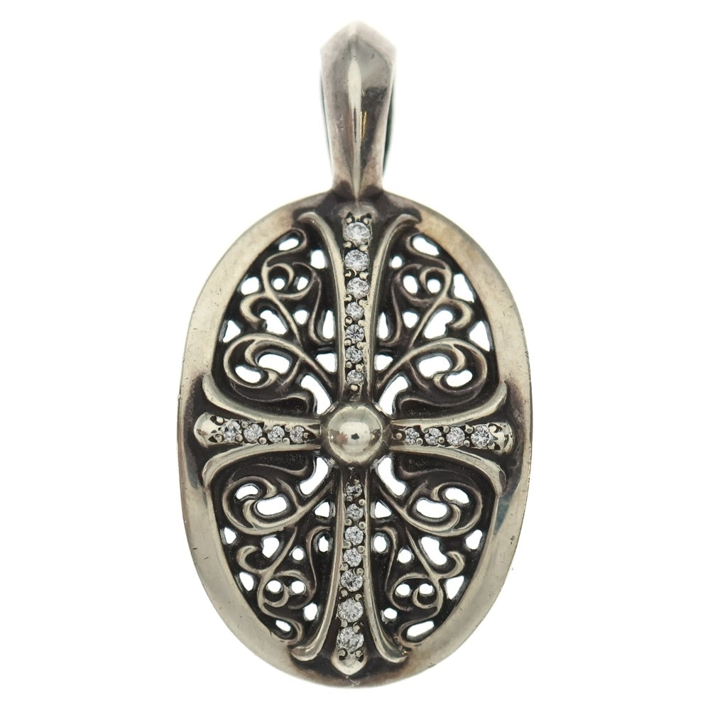 CHROME HEARTS(クロムハーツ) CLSC OVAL P/DIA クラシックオーバル パヴェダイヤ ペンダントトップ シルバー
