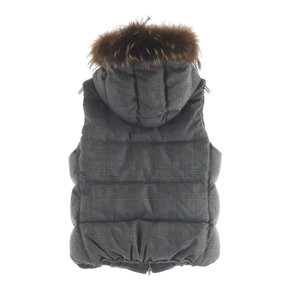 TATRAS(タトラス) ロゴワッペン ファー付き ジップアップ レイヤードダウンベスト レディース グレー LTA-4189