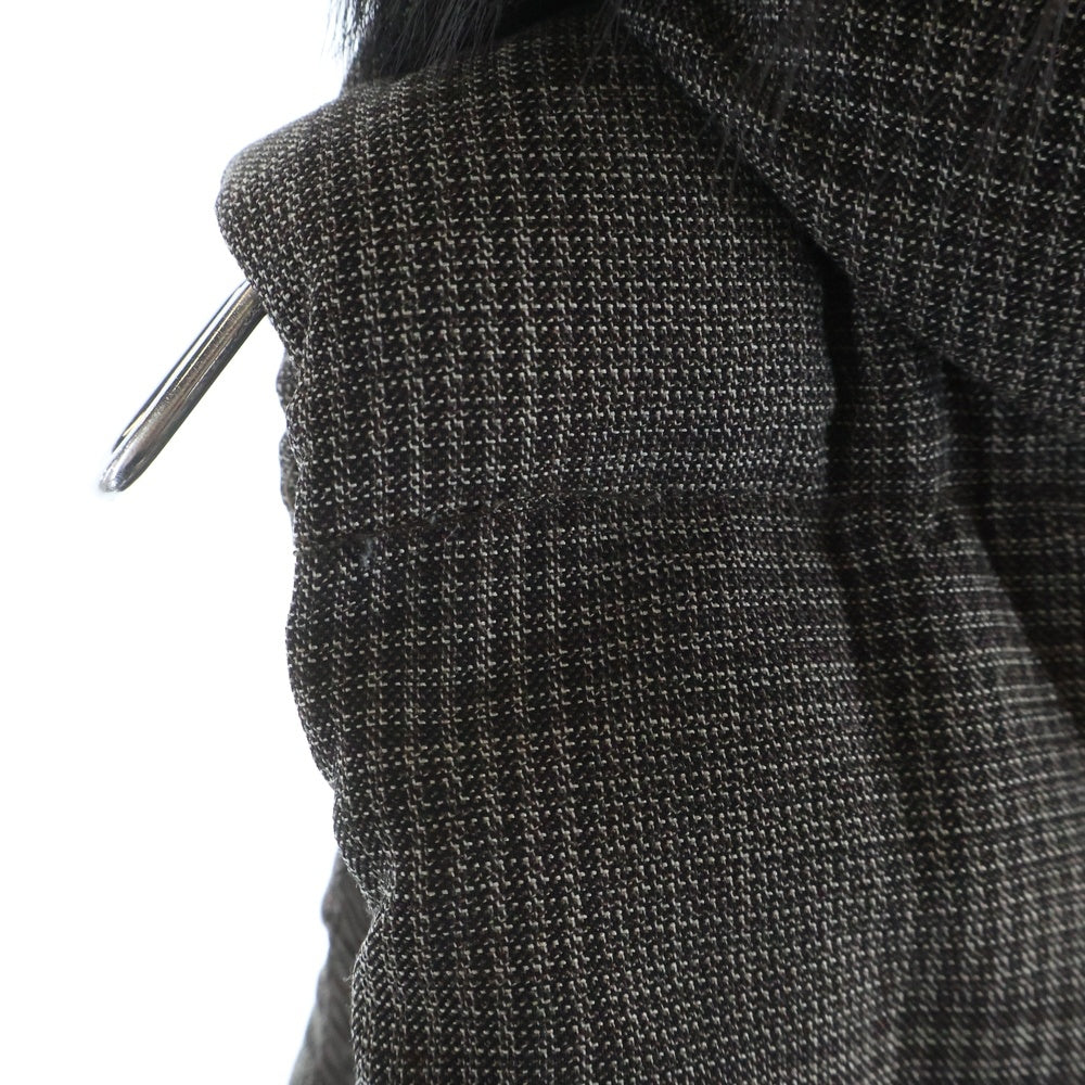 TATRAS(タトラス) ロゴワッペン ファー付き ジップアップ レイヤードダウンベスト レディース グレー LTA-4189