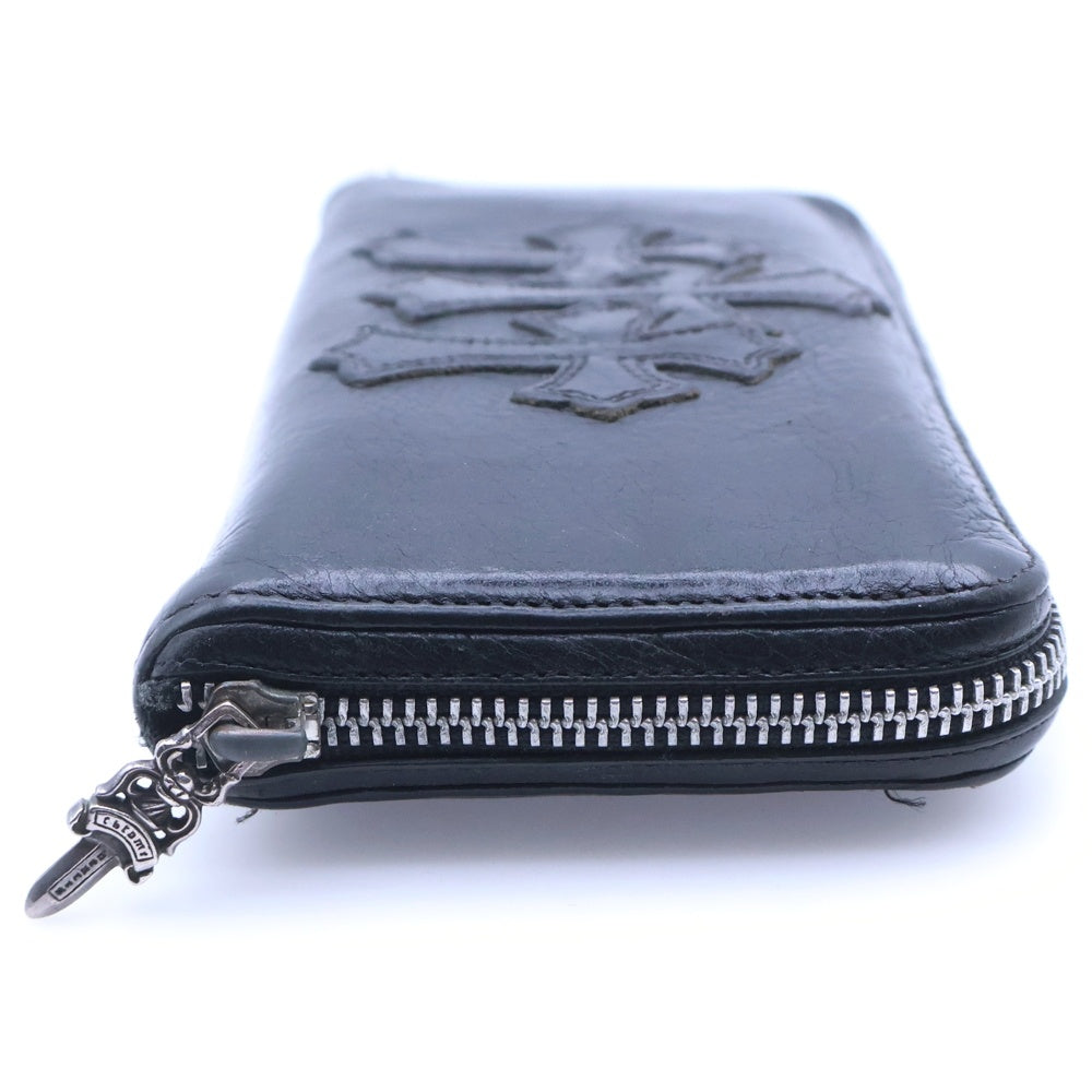 CHROME HEARTS(クロムハーツ) REC F ZIP 3クロス ラウンドジップレザーウォレット 財布 ブラック BCA368
