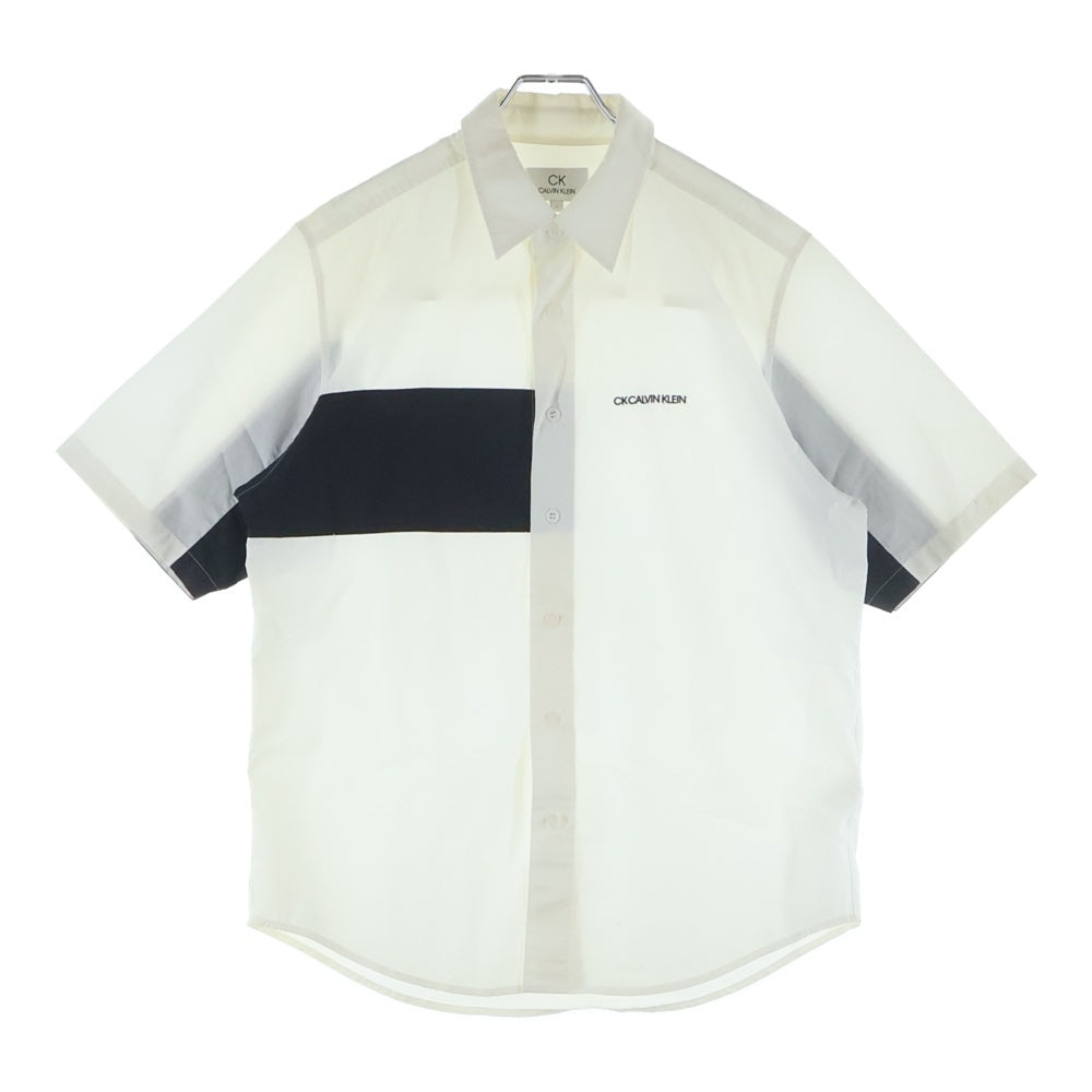 Calvin Klein(カルバンクライン) 刺繍ロゴ 半袖シャツ ホワイト 6895211
