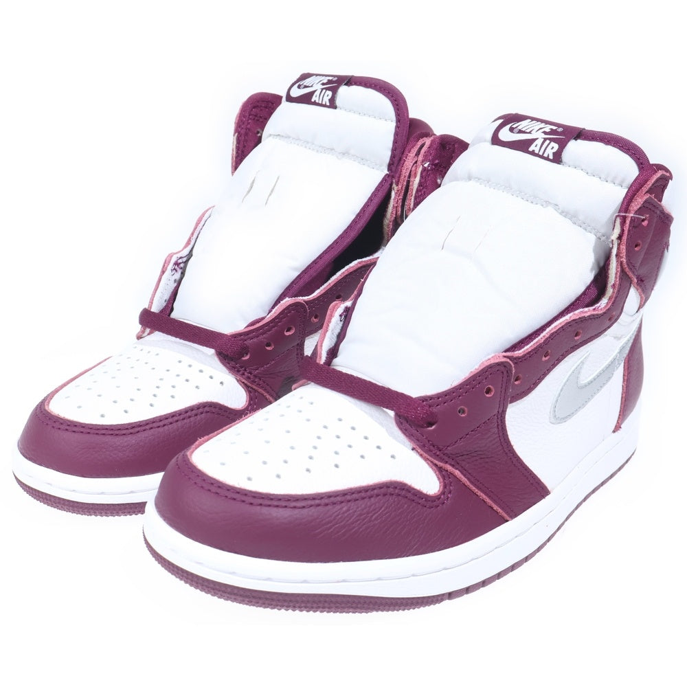 NIKE(ナイキ) AIR JORDAN 1 HIGH OG BORDEAUX エアジョーダン1 ハイカットスニーカー ホワイト/ボルドー US8.5/26.5cm 555088-611