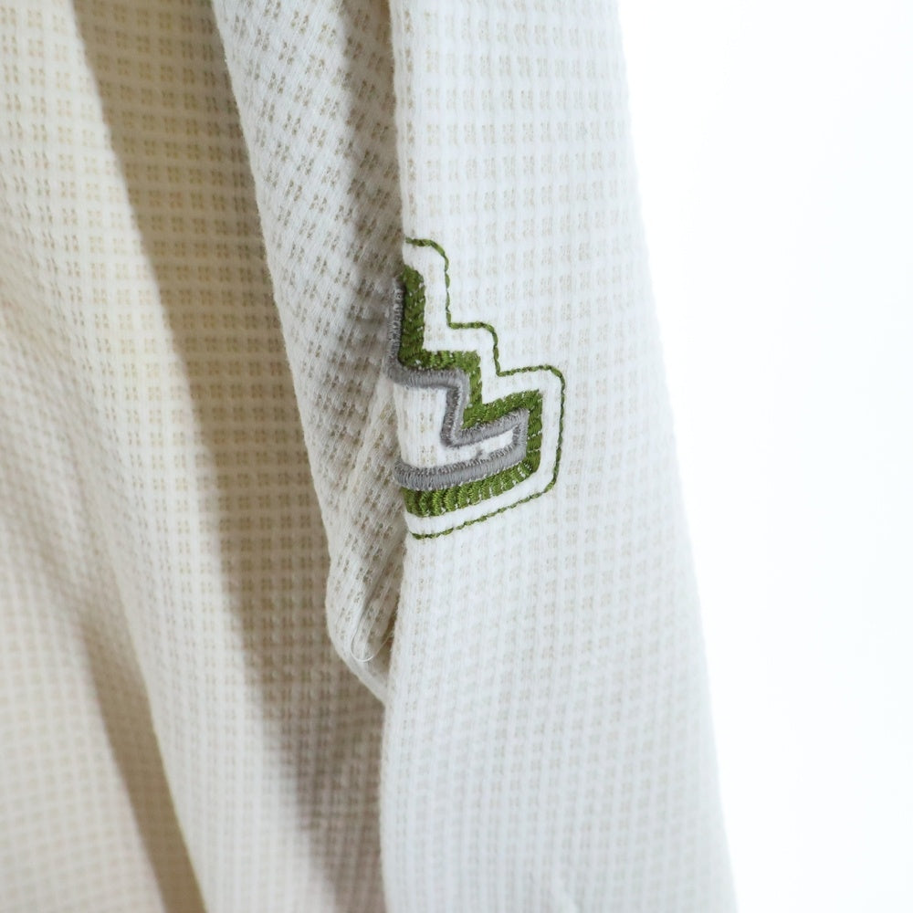 Santafe(サンタフェ) ロゴ刺繍 クルーネック長袖サーマルTシャツカットソー ホワイト 884-94425