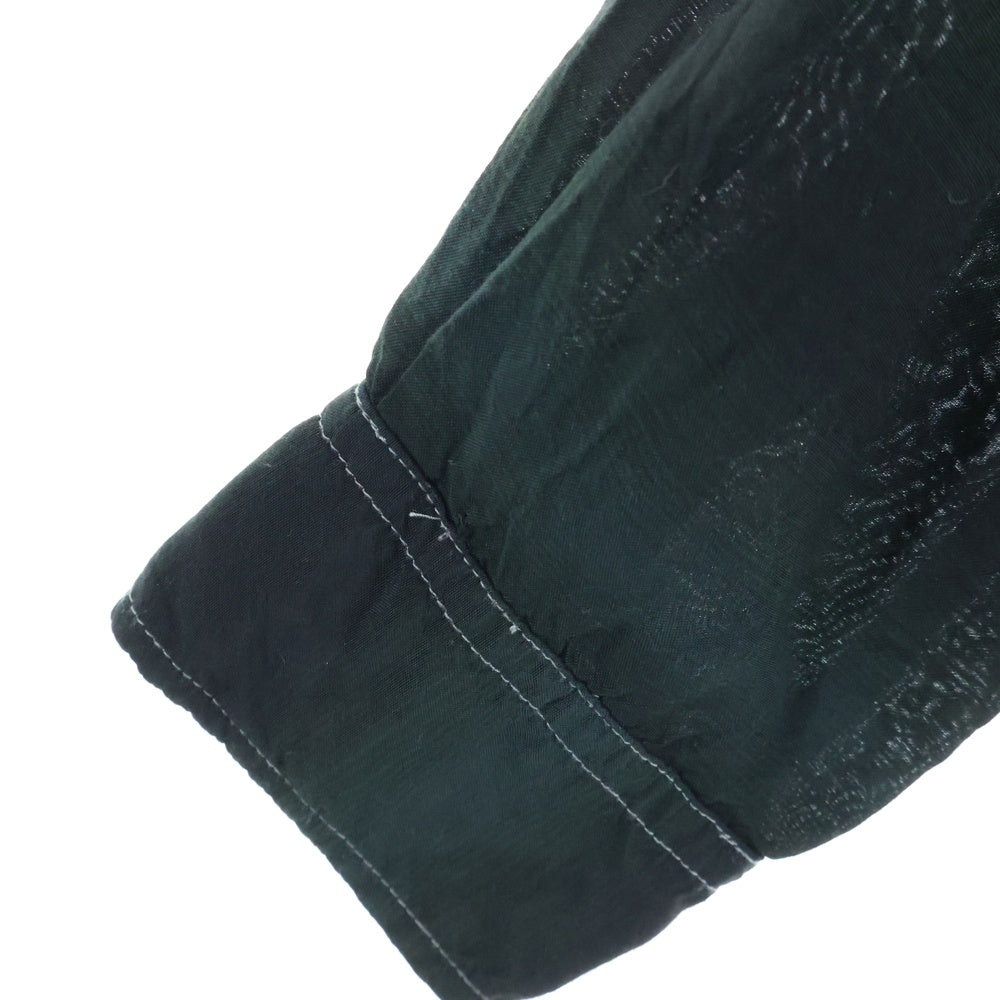 KAMIYA(カミヤ) KAMIYA カミヤ OVERDYE CHECK SHIRTS オーバーダイ長袖チェックシャツ ブラック/グリーン G12SH030