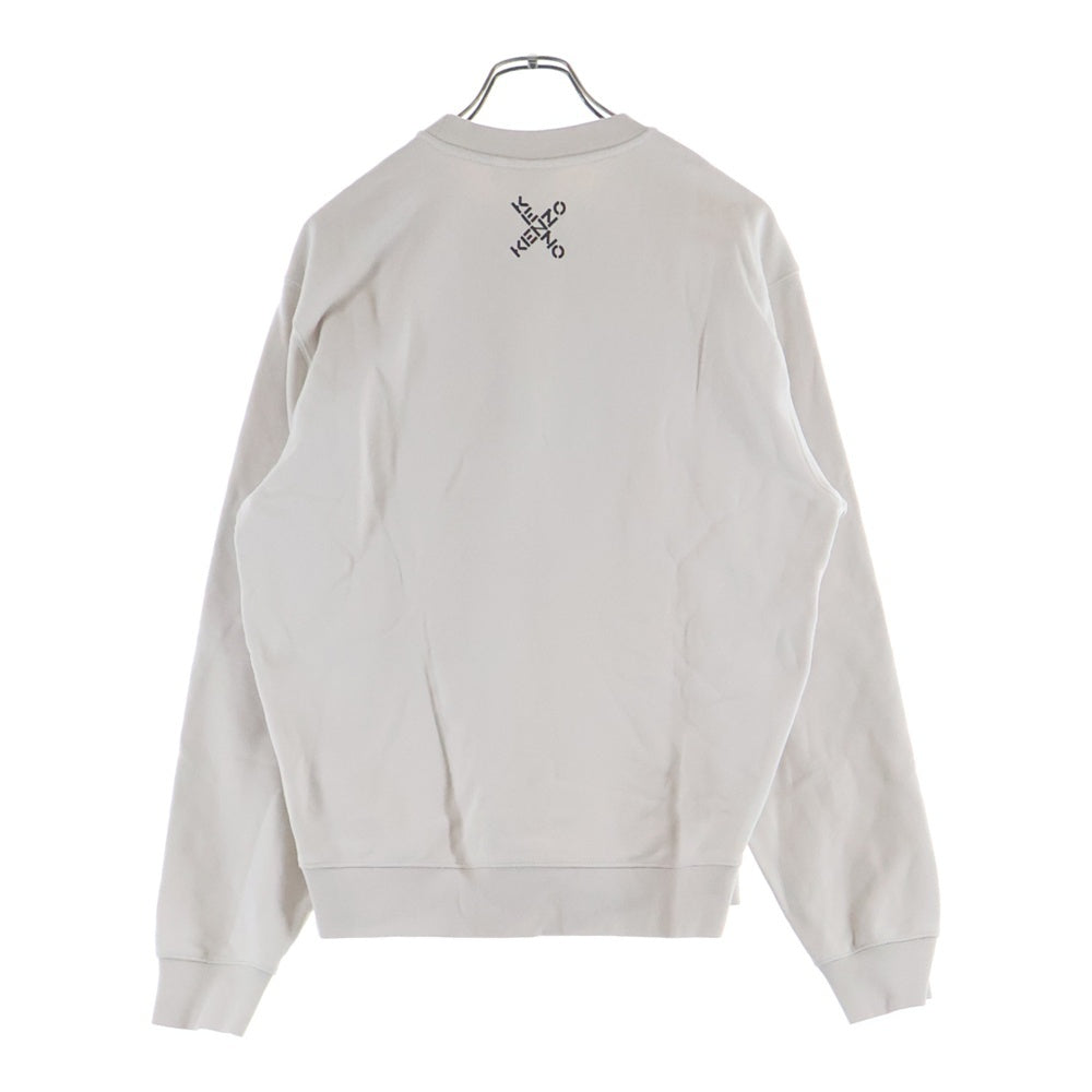 KENZO(ケンゾー) デザインプリント クルーネック 長袖スウェットトレーナー カットソー ベージュ FB65SW0204MS