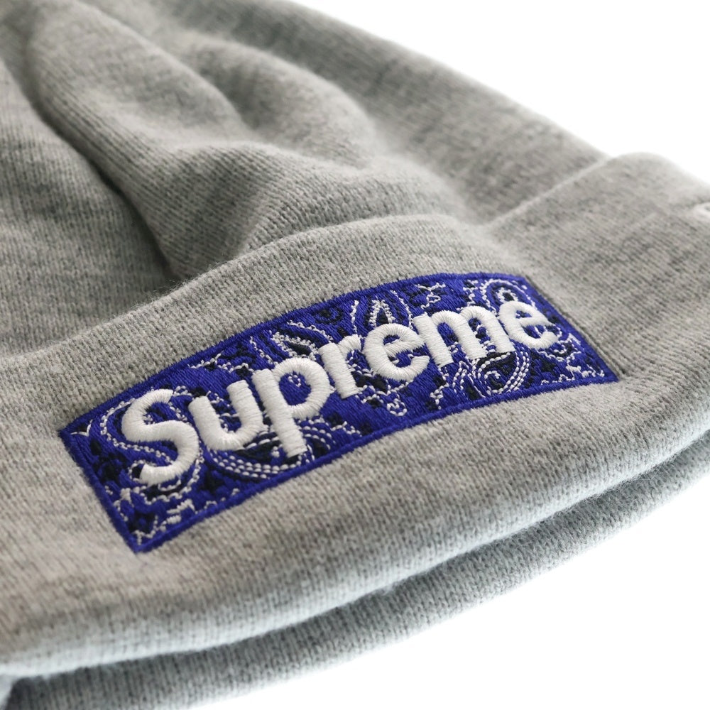 SUPREME(シュプリーム) 19AW Bandana Box Logo Beanie バンダナ ボックスロゴ ビーニー ニットキャップ グレー