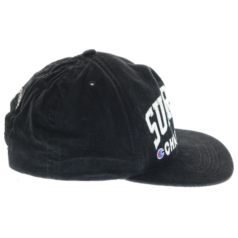SUPREME(シュプリーム) 17SS ×Champion 5-Panel Cap チャンピオン コーデュロイ 5パネルキャップ ブラック