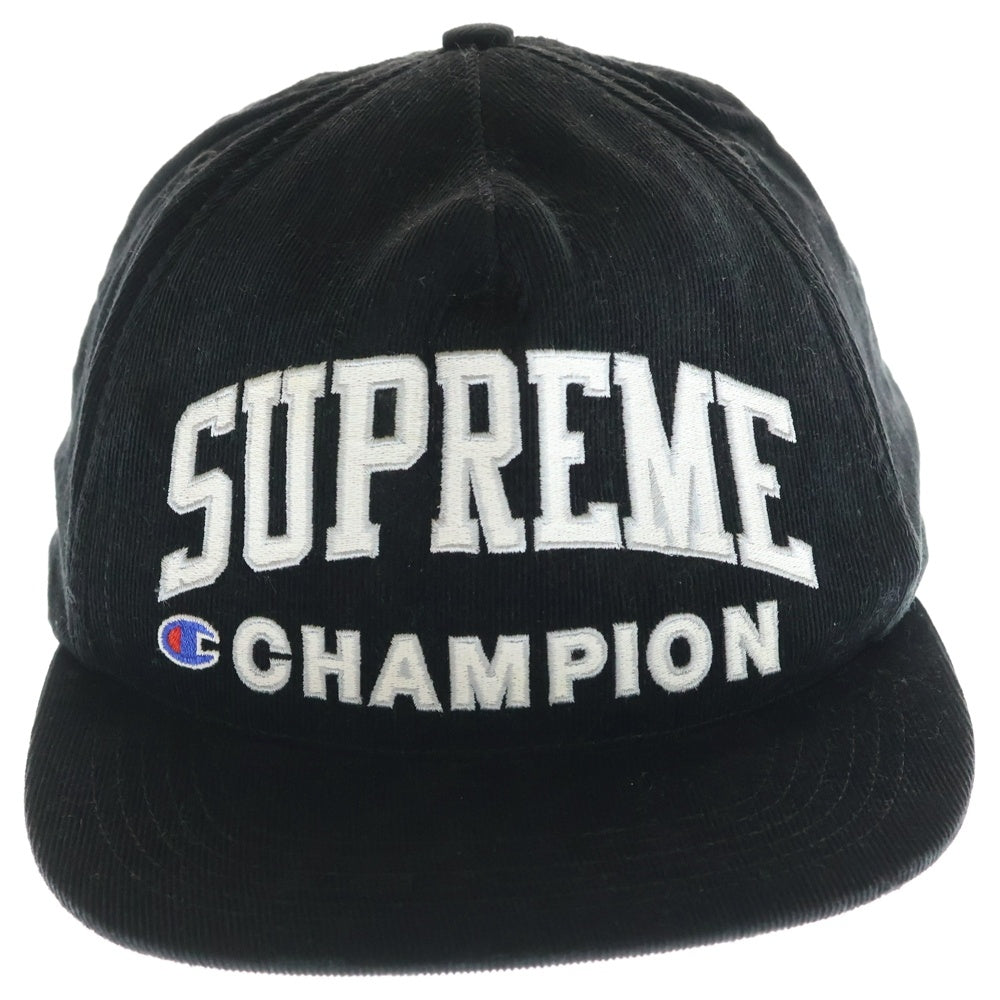 SUPREME(シュプリーム) 17SS ×Champion 5-Panel Cap チャンピオン コーデュロイ 5パネルキャップ ブラック
