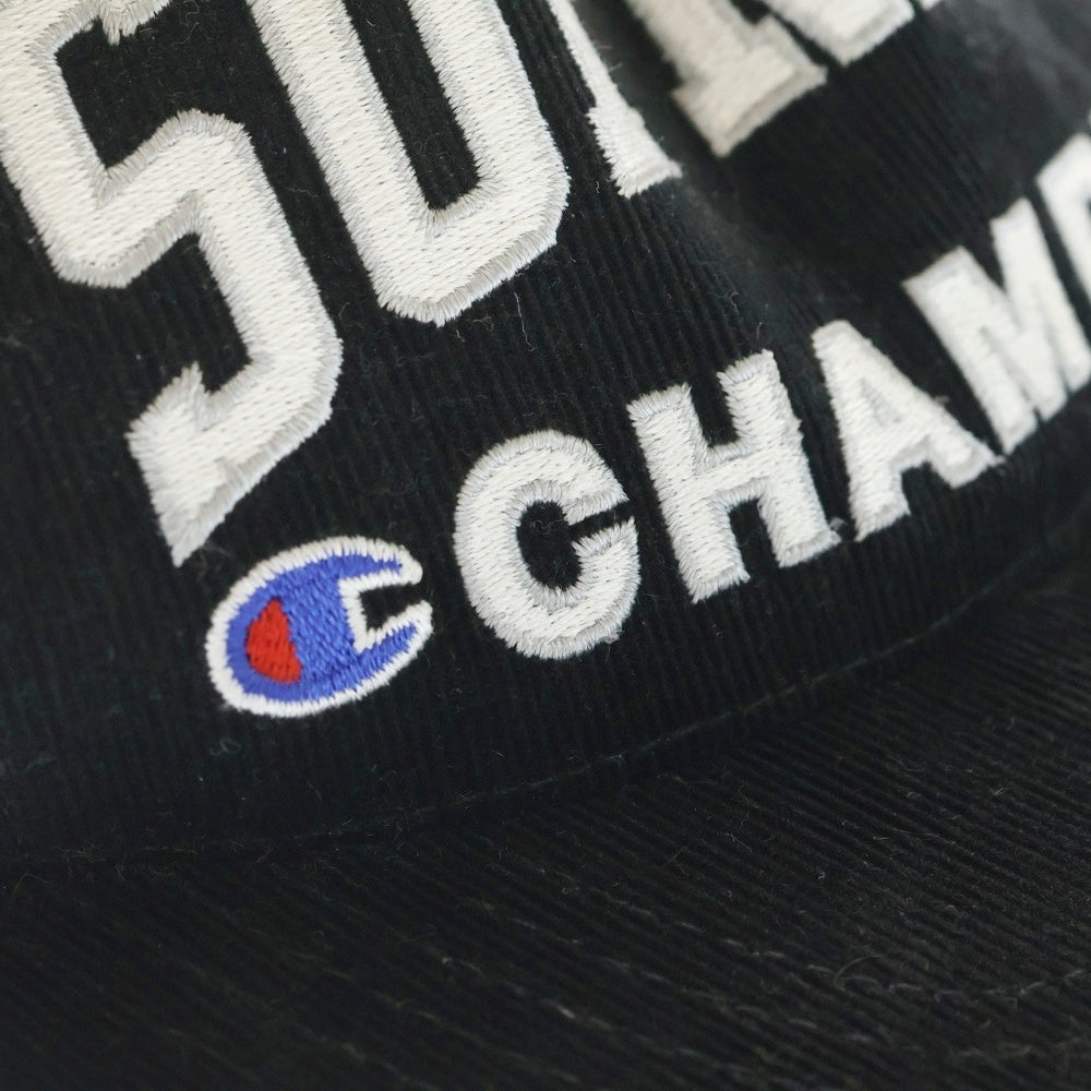 SUPREME(シュプリーム) 17SS ×Champion 5-Panel Cap チャンピオン コーデュロイ 5パネルキャップ ブラック